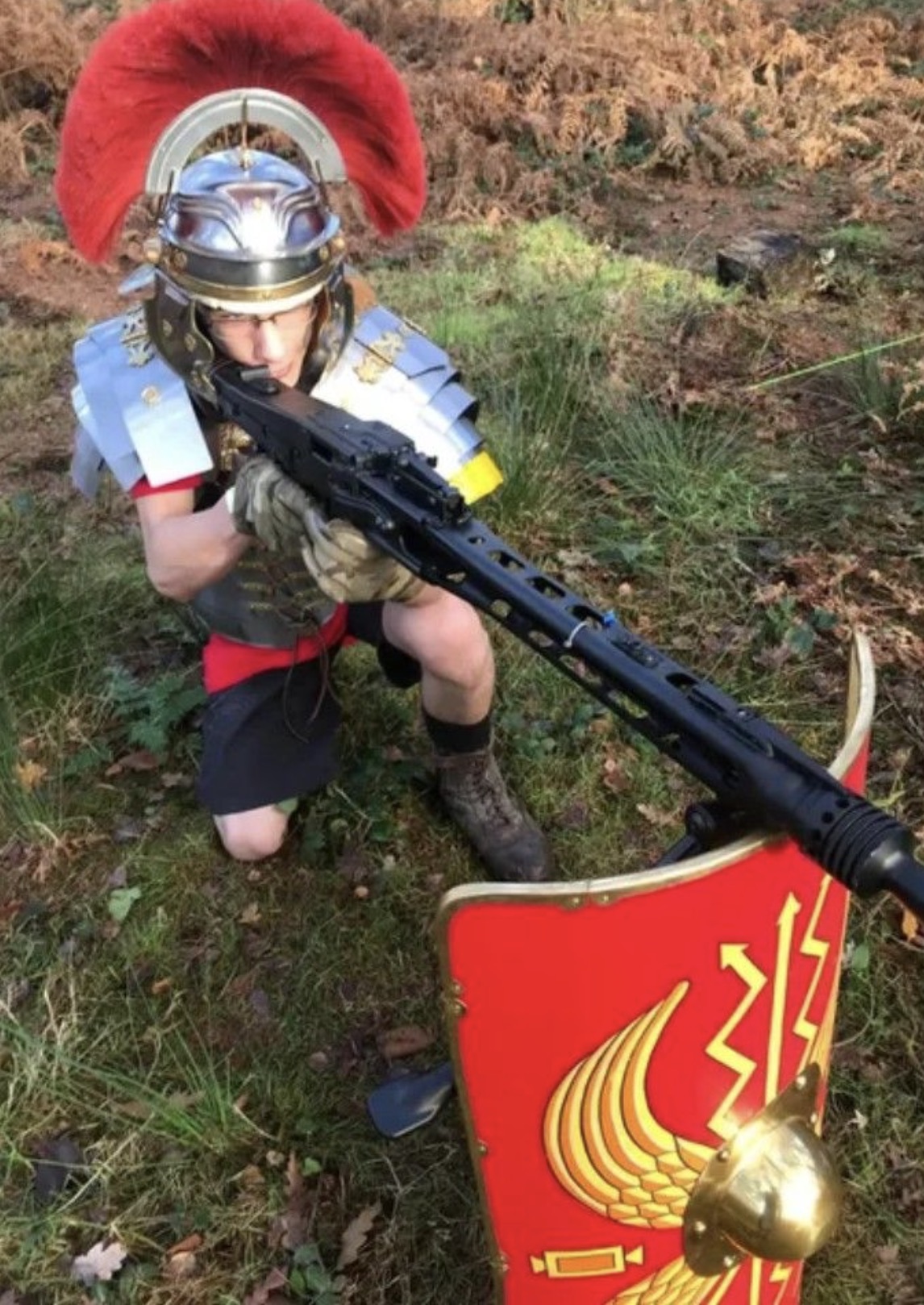 roman soldier with gun